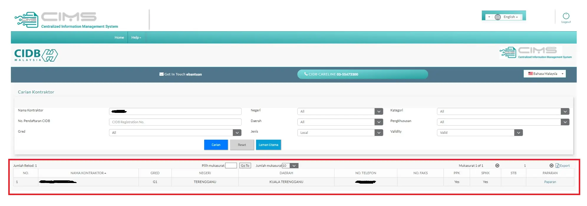 Step 5 - Check Registered Contractor Status